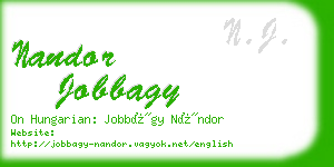 nandor jobbagy business card